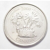 Kanada,25 cents 2000 - A harmadik évezredbe való belépés - Ünneplés EF+ vas