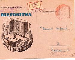 Állami Biztosító: Levelezőlap, lakás biztosítás.