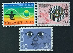 CH 49 - Svájc 1973 sorozat 3db - pecsételt (Óramúzeum, Sí-vb, Terre des Hommes)