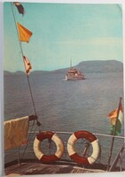 Képeslap, Balaton, üdvözlő, hajó 1968 (K3)