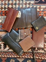 Vintage men's leather bag, document wallets, coin purses, card holders