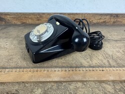 -AX878- Vintage Black Rotary Dial Landline Phone Mechanical Works