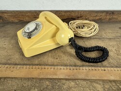 -AX880- Vintage Retro Yellow Rotary Dial Landline Phone by Mechanical Works