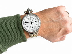 Beautiful large trench-style THEV Chronograph from the 1940s