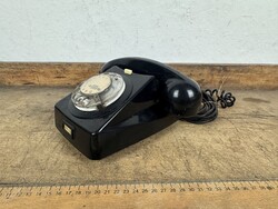 -AX879- Vintage Retro Black Rotary Telephone Landline Desktop Device Mechanical Works