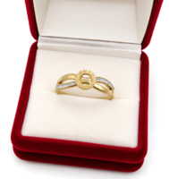 Xuping TTM Premium Hypoallergenic Gold-Plated Stainless Steel Zirconia Ring, Size 9 (5016)