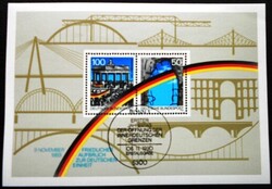 Nb22p / Németország 1990 A Fal leomlásának első évfordulója blokk pecsételt