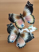 Nagy méretű Karl Ens / Volkstedt porcelán pillangó pár