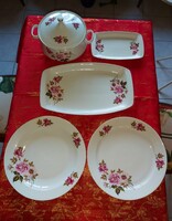 Alföldi porcelán nagy  rózsa mintás étkészlet aranyozott szegéllyel - Gyönyörű