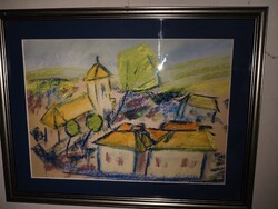 Szentendre 1943, Korniss D. jelzéssel, régi festmény.