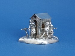 Jancsi és Julíska ezüst miniatűr szobor