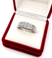 Xuping TTM Premium Hypoallergenic Stainless Steel Zirconia Ring, Size 8 (5026)