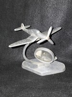 Vintage Aluminum Airplane Table Photo Holder