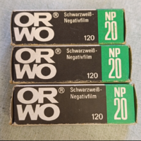 Vintage ORWO NP 20 Black-and-White 120 Roll Film (3 pcs, unopened, DDR)