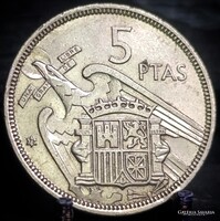 Spanyolország 5 Peseta, 1957 "73" a csillagon (1973) A08D6V