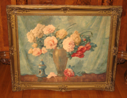 GARANTÁLTAN EREDETI CSODÁS KOMÁROMI KACZ ENDRÉNÉ / 1883-1954 / VIRÁGCSENDÉLET