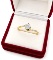 Xuping TTM Premium Hypoallergenic Gold-Plated Stainless Steel CZ Ring, Size 11 (5019)