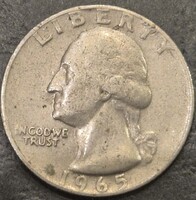 Amerikai Egyesült Államok, ¼ Dollár, 1965., ﻿Washington Quarter