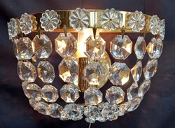 CRYSTAL HALF-SHADOW WALL LAMP PAIR