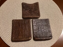3 pcs, leather embossed cigar holder