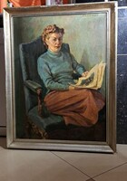 Gáspár Anni, Felekiné: Art Deco hangulatú elegáns női portré (1956)
