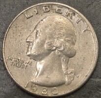 Amerikai Egyesült Államok, ¼ Dollár, 1980., ﻿Washington Quarter
