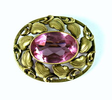 Kollmar & Jourdan (1920-30 körül) ART DECO PINK KÖVES BROSS
