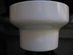 Retro hollóházi porcelán fehér kaspó, modernista, Space Age stílusú