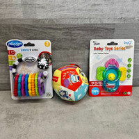 Playgo Zebra bébijáték, Baby Toys rágóka, Fisher-Price színes csörgőlabda babajáték szett