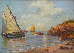 (K) Inconsistent Painter (Early 20th Century): Sailboat in the Bay