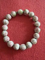 Very beautiful pink floral porcelain bracelet