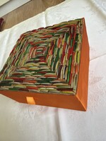 Dreamlike special glass mosaic jewelry holder with a roof, mirror, and removable tray