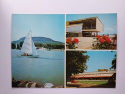 BADACSONY - MOZAIK - 1977. retro, postatiszta képeslap, Balaton, Veszprém megye, vitorlás