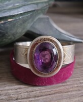 Antique silver bracelet / amethyst