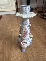 Hollóházi Baroque Porcelain Candle Holder with Roses