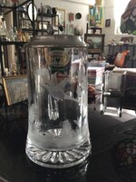Korsó, ónfedeles a türingiai régió híres, hagyományos üveg és kristályművességéből. Vadászjelenetes.
