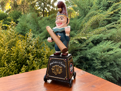 Hollóházi - PUNCH – Mr. Punch Cast Iron Advertising Figure / Mechanical Piggy Bank – 1990s