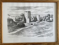 Svédországi városképek párban – Evert Fahlander szignózott grafikái (Visby-Gotland sziget)