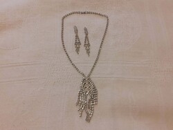 Czech Crystal Jewelry Set (Necklace and Clip Earrings)