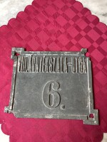 Eger Antique STREET NAME and NUMBER Plate for ARNYÉKSZALA Street.
