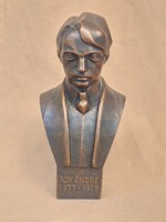 Csíkszentmihályi Róbert: Ady Endre bronzírozott, szignált szobor (Képcsarnokos)