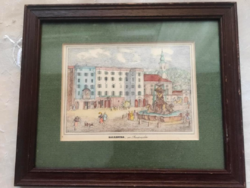 Elegant Handcolored Salzburg Cityscape Wall Art