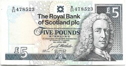 5 font pound pounds 1998 Royal Bank of Scotland G.R. Mathewson Skócia Gyönyörű