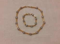 Elegant Gold and Silver Tone Jewelry Set