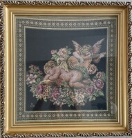 4-Piece Exclusive Gobelin and Wall Art Collection in 3 Beautiful Gold Frames