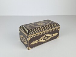 Jewelry box made of wood, decorative ornament on it
