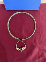 Pierre Lang Designer Necklace Set: with gemstone floral pendant