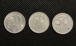 3 db régi magyar 50 filléres – 1987, 1987, 1989