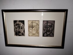 Korniss Dezső (1908-1984) : Illuminációk, 1944 - 1945. Rimbaud - fejek. 3  alkotás.