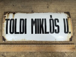-AX889- Zománctábla Tábla Toldi Miklós U.